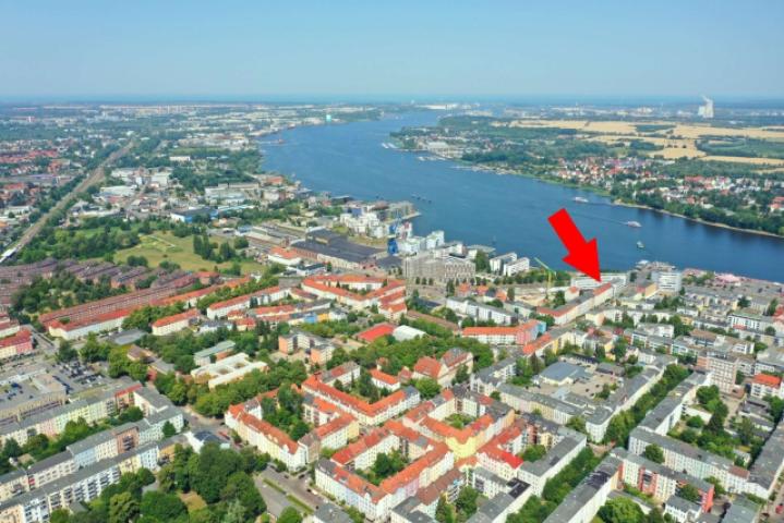 Drohnenansicht markiert -