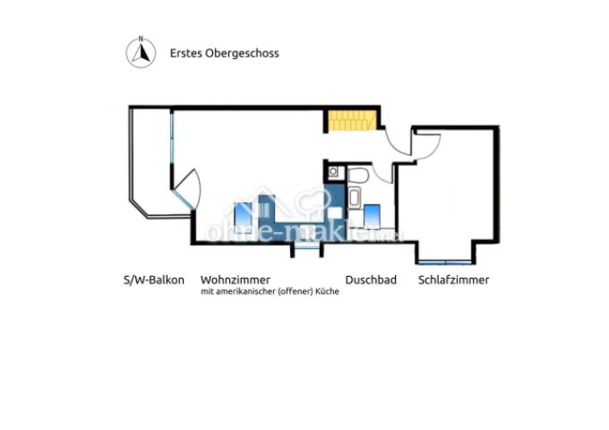 Erstes Obergeschoss 52,44 qm