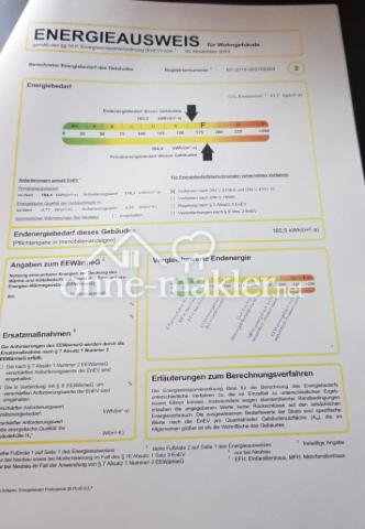 Energieausweis 165,5 kHw, F