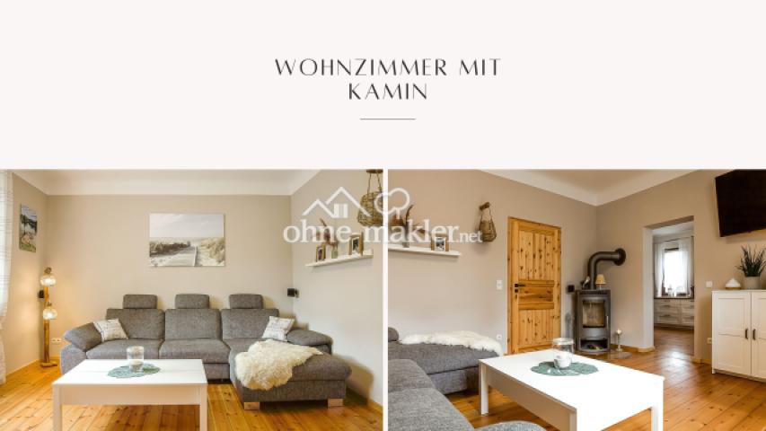 Wohnzimmer mit Kamin