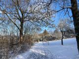 Winterimpressionen: Zufahrtsweg oberhalb des Grundstücks