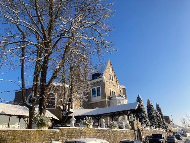 Winterimpressionen: Die Steinburg in unmittelbarer Nähe