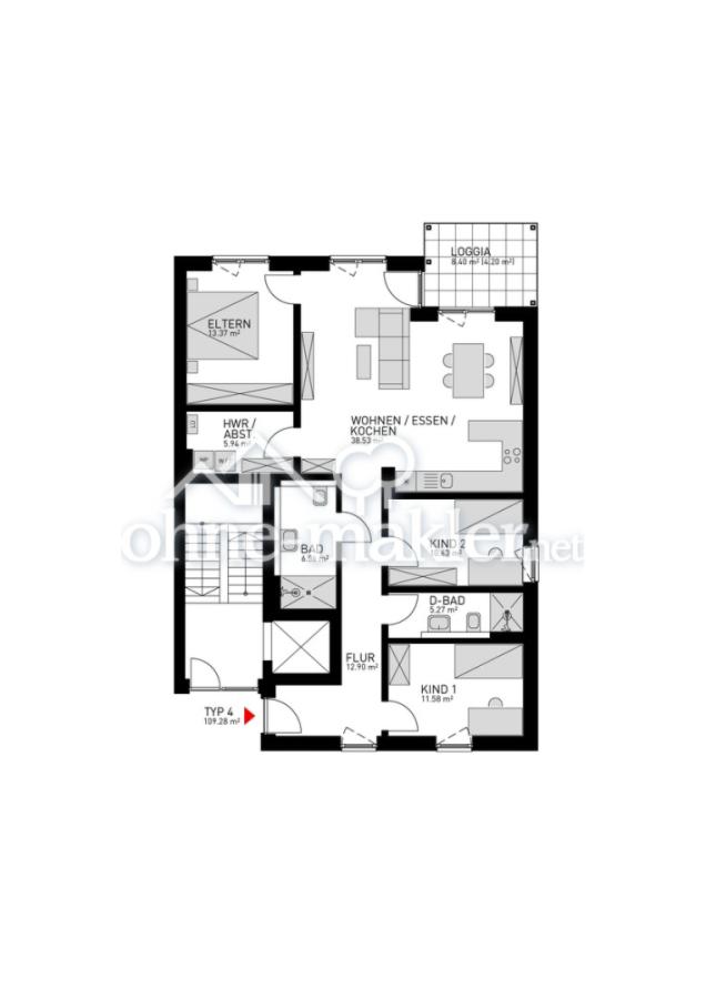 Wohnung Typ 4 - Haus 11c