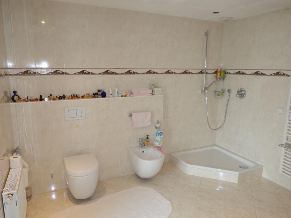 ...Dusche, Bdet und WC