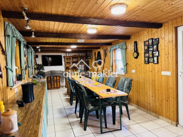 Party-Schuppen mit Ofen, TV