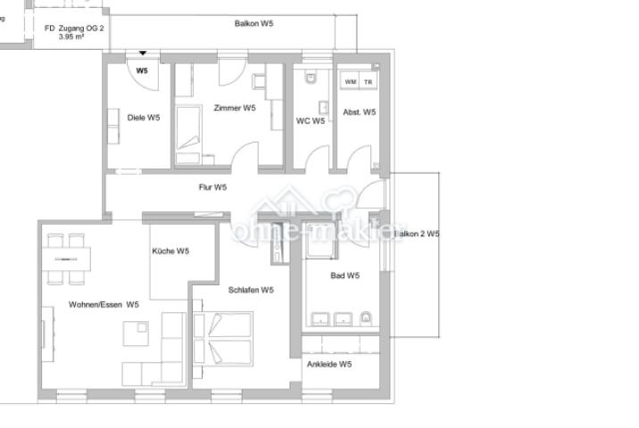 Grundrisse der Wohnung Nr.5