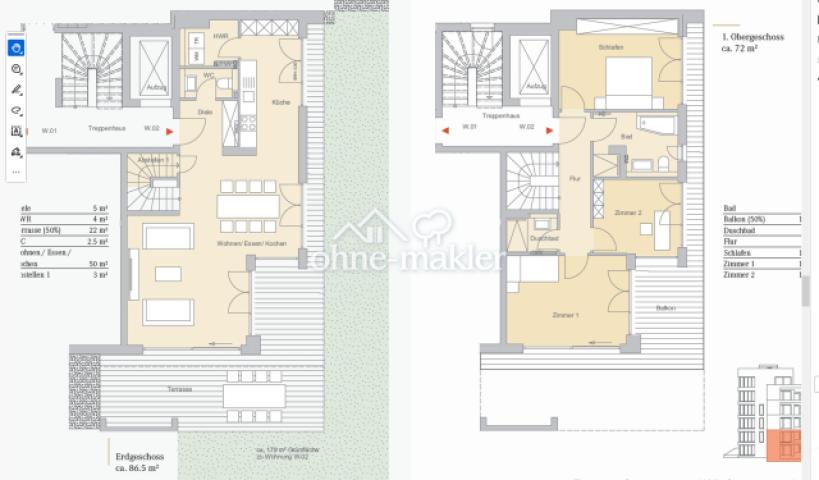 Grundriss der Wohnung 