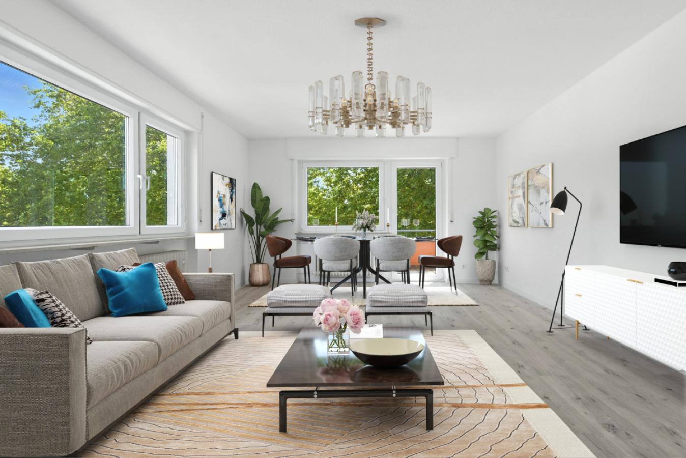 Einrichtungsbeispiel Wohn- und Esszimmer