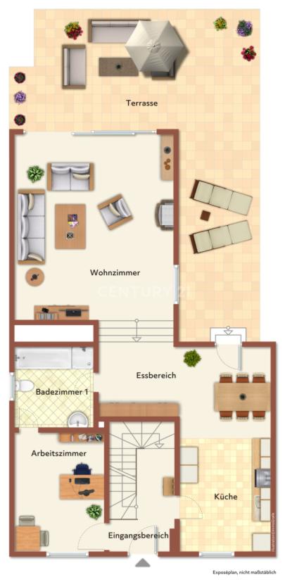 Alternativgrundriss mit wieder geöfneter Tür zum Eingangsbe