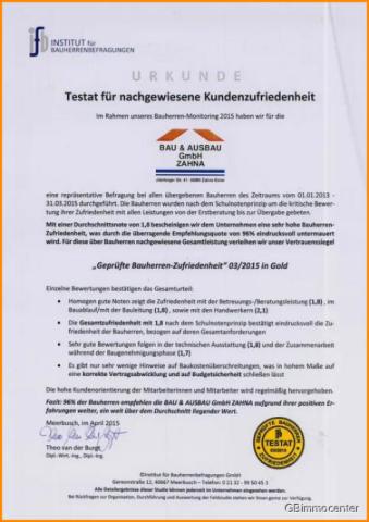 Testat zu KDzufriedenheit