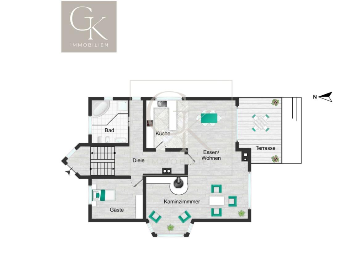 Grundriss EG als EFH