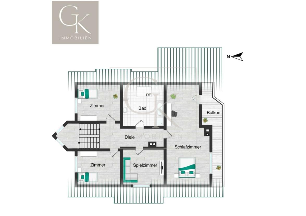 Grundriss OG als EFH