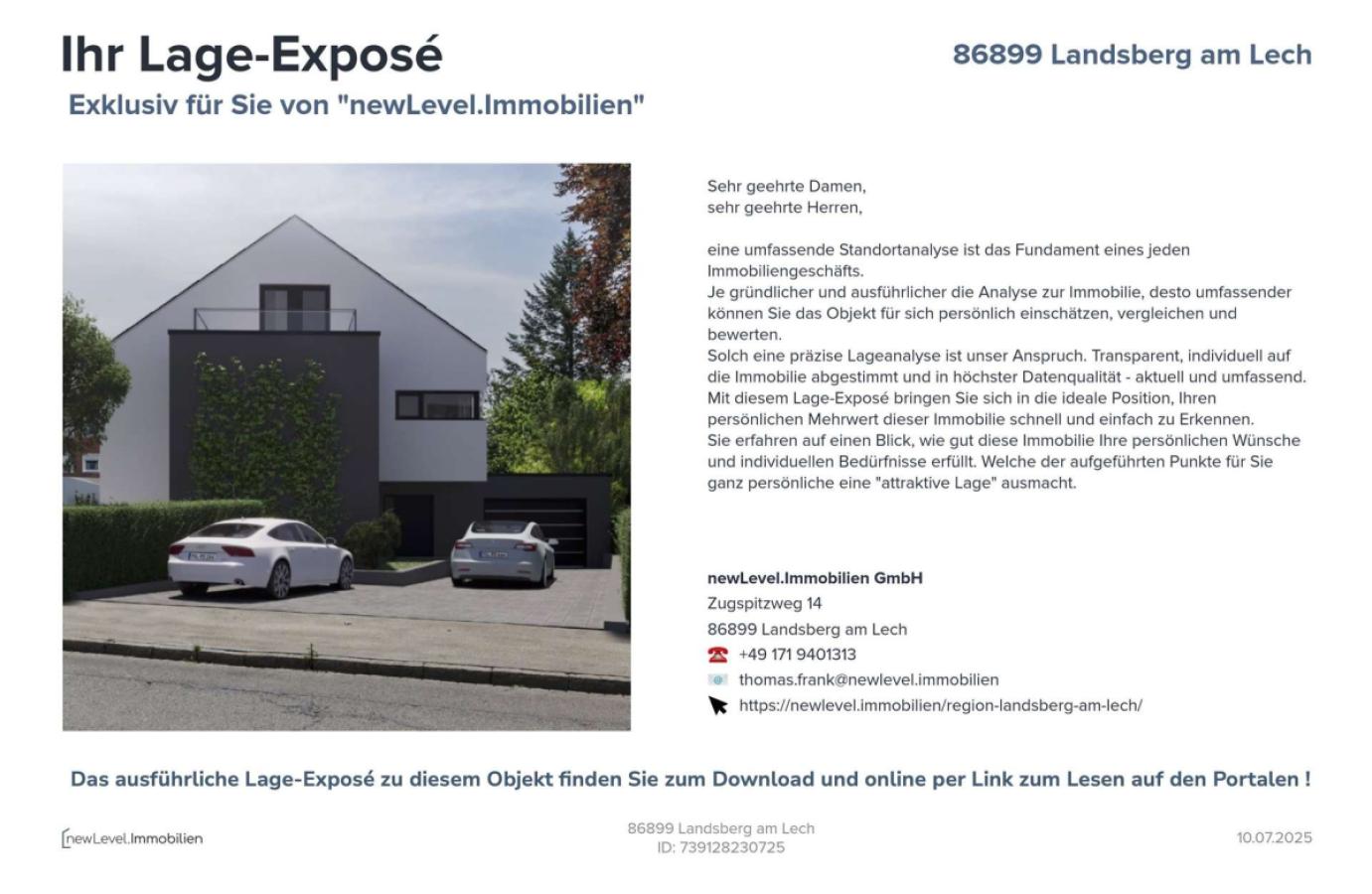 Hinweis auf das Lage-Exposé