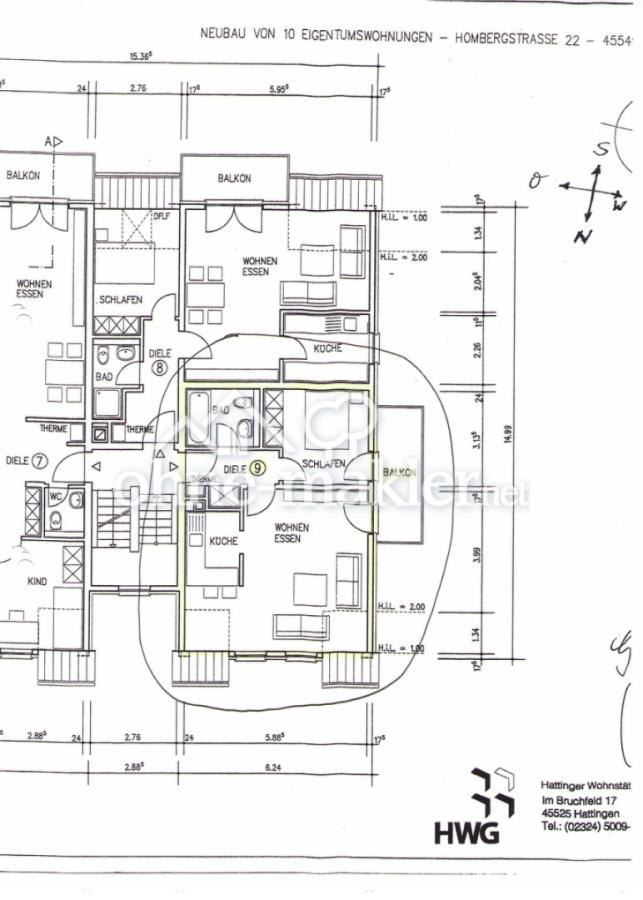 Grundriß Wohnung Nr. 9