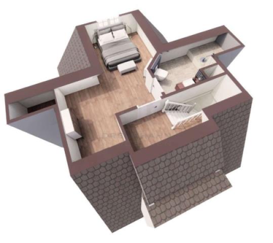 3D Grundriss Spitzboden