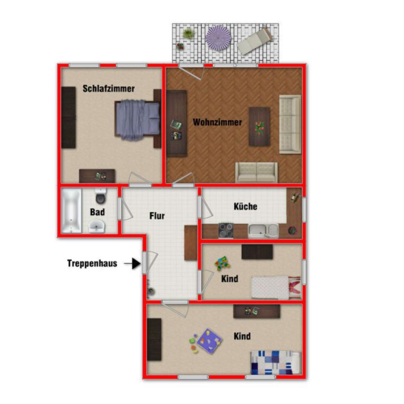 visualisierter Grundriss