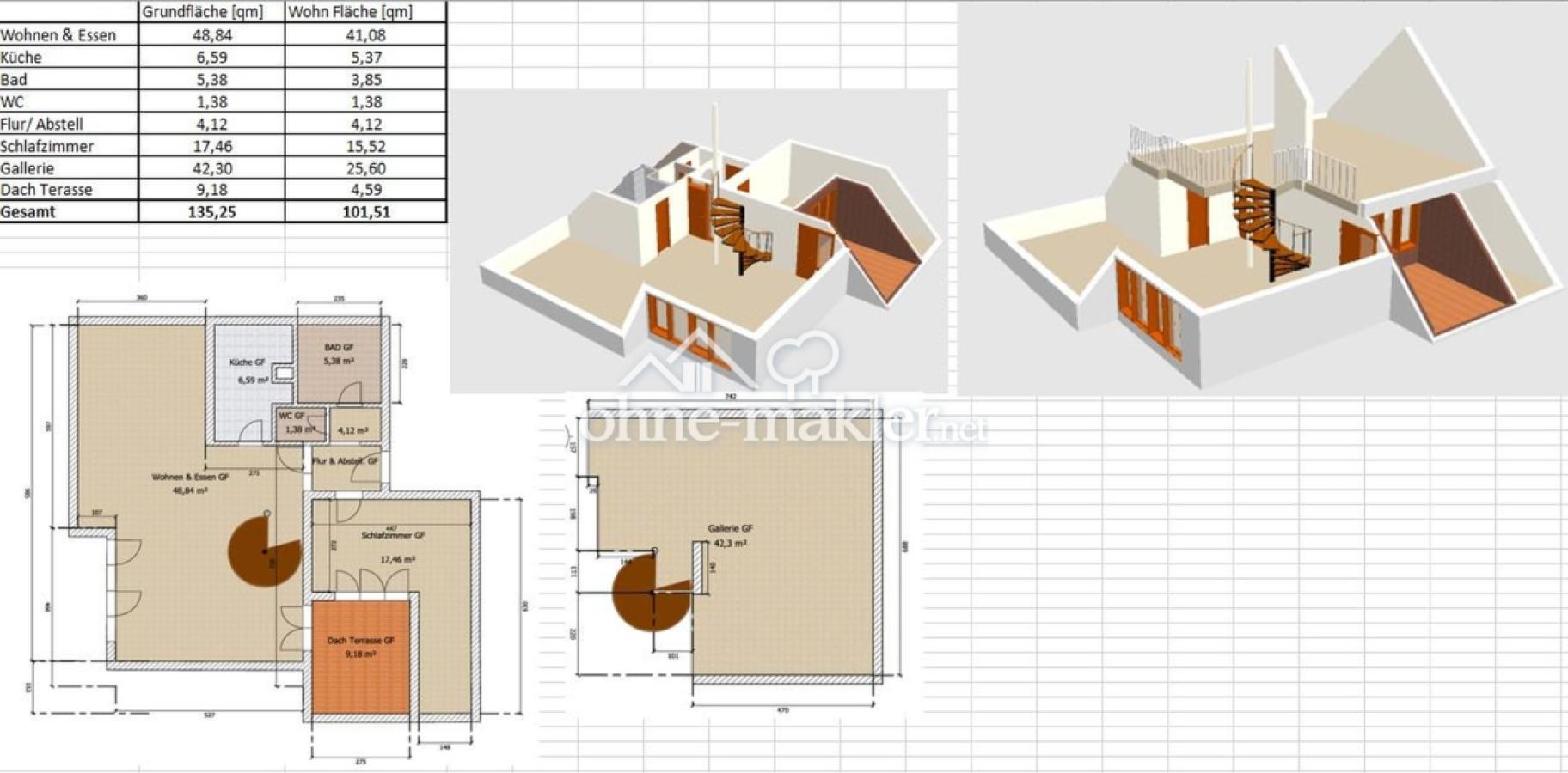 Grundriss 3D Fläche