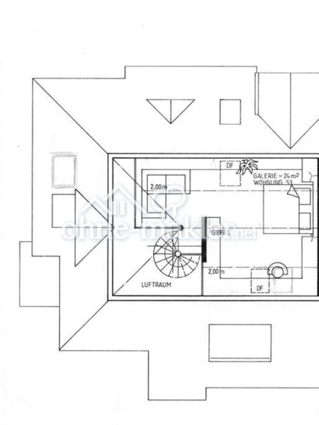 Grundriss oben Gallerie 1986