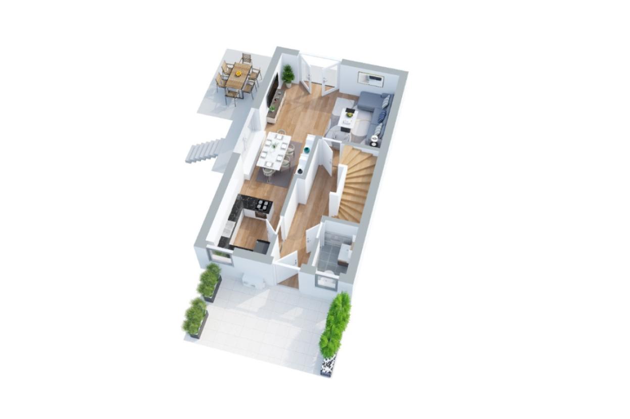 Grundriss EG - rechte Haushälfte