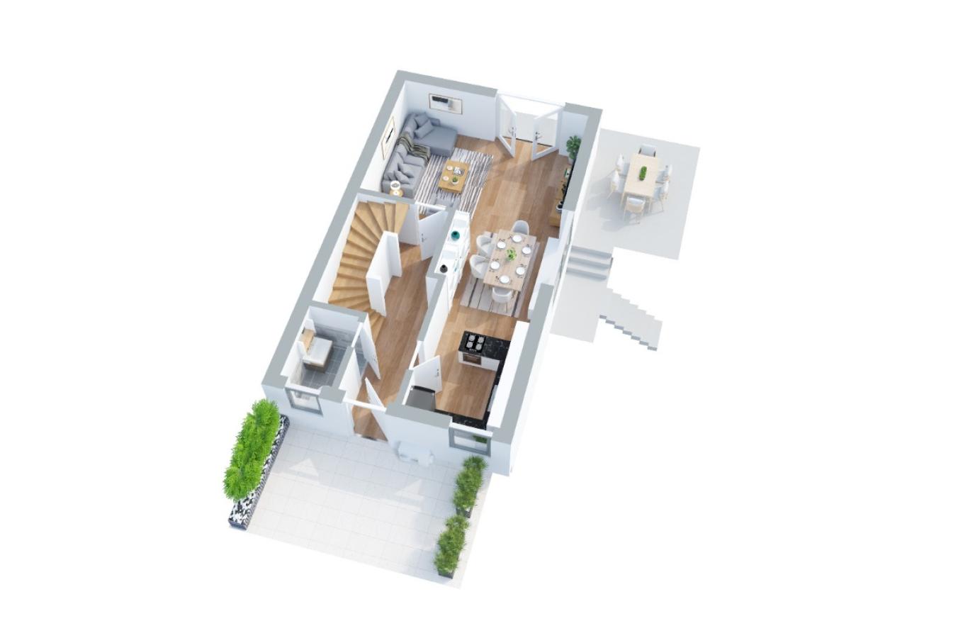 Grundriss EG - linke Haushälfte