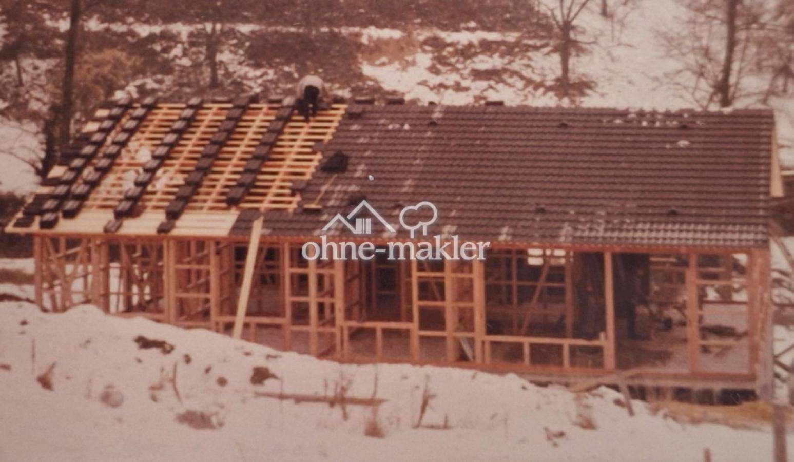 Holzfachwerk und Dach 1969