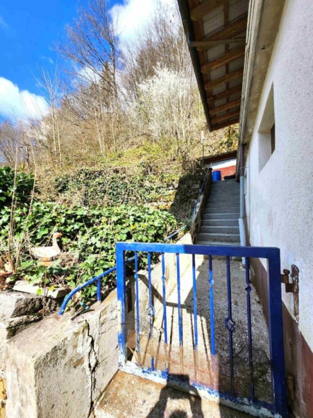 an der Garage Treppenaufgang Grundstück