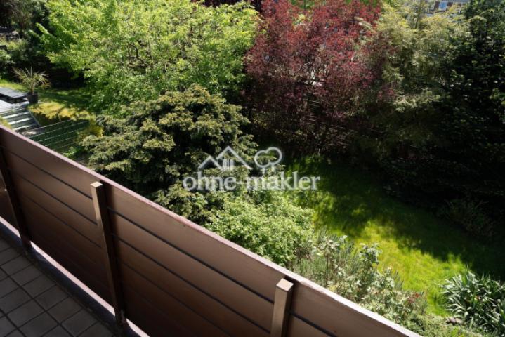 Balkon Blick auf Garten