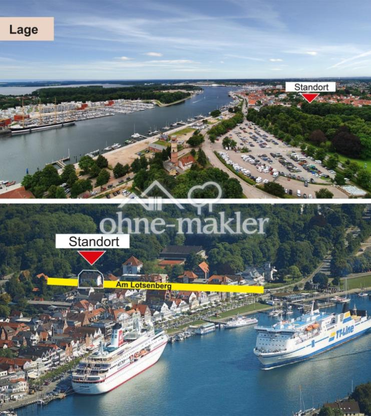 Lage des Hauses an der Trave