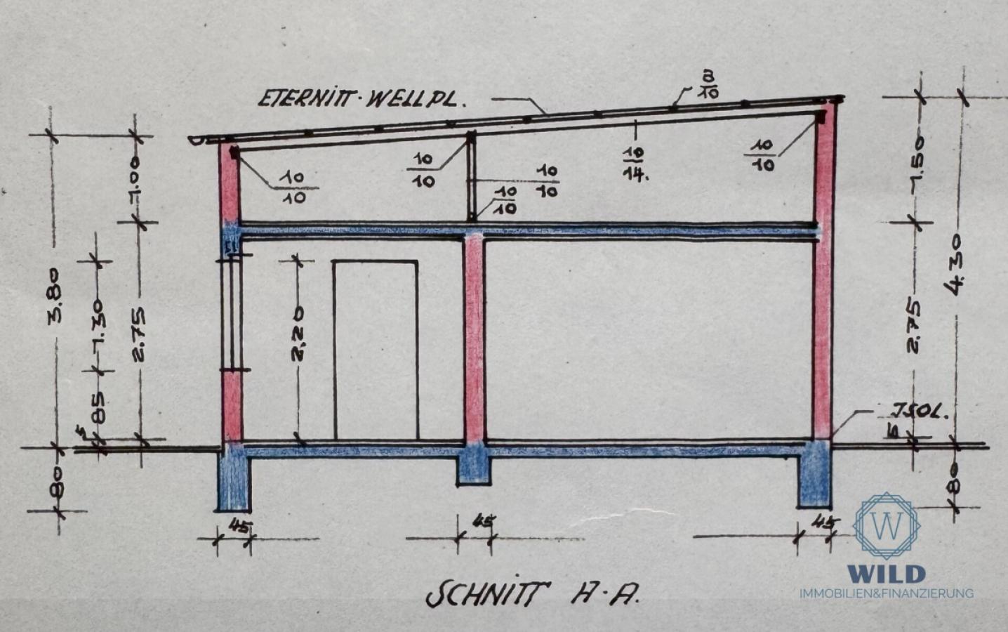Grundriss-Schnitt-Bienenhaus