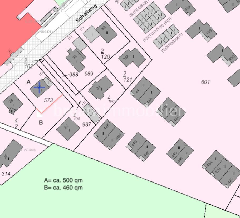Grundstück B mögliche Aufteilung Skizze V2