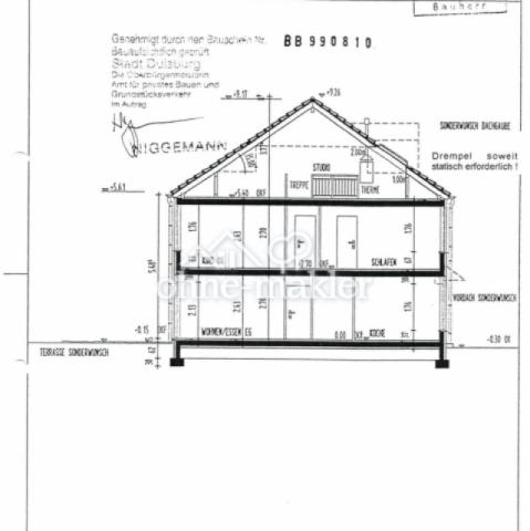 Gebäudeansicht mit Maße