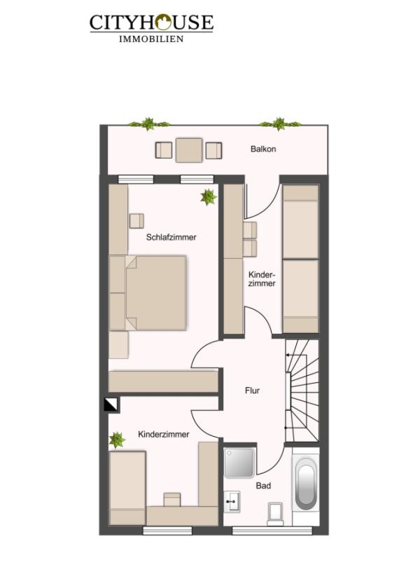 Obergeschoss mit Balkon