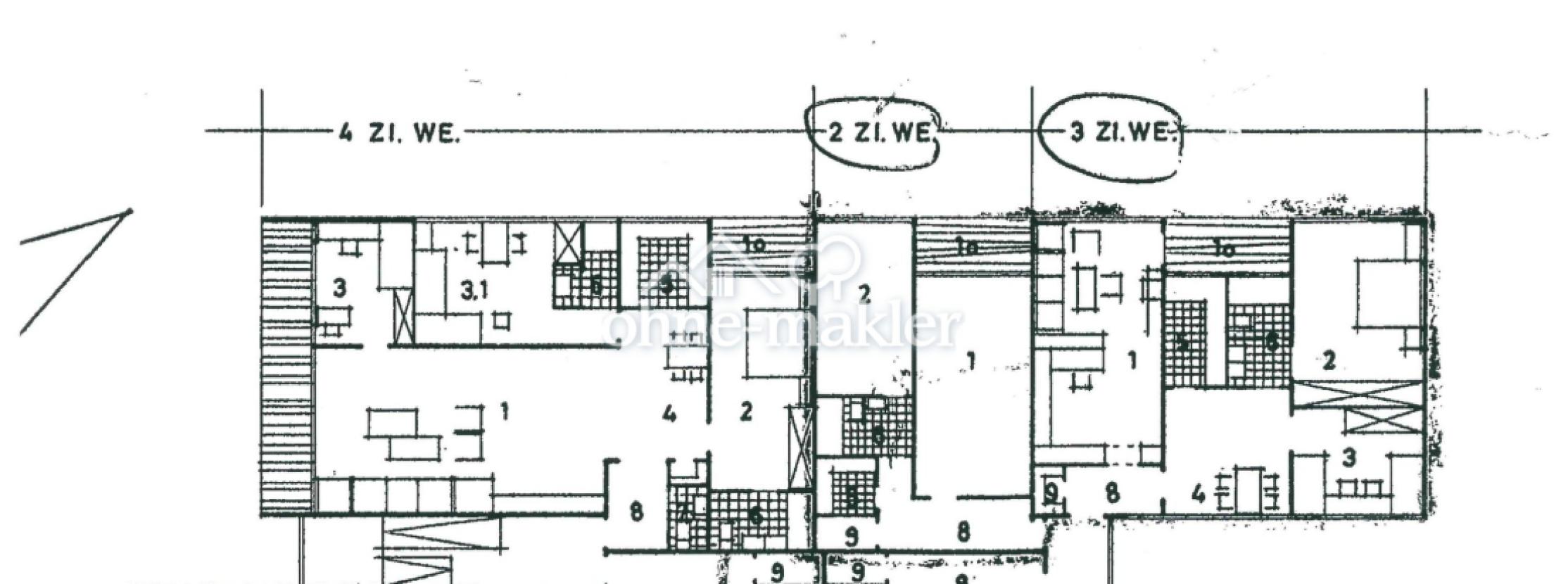 Grundriss alt: 4Zi, 2Zi, 3Zi