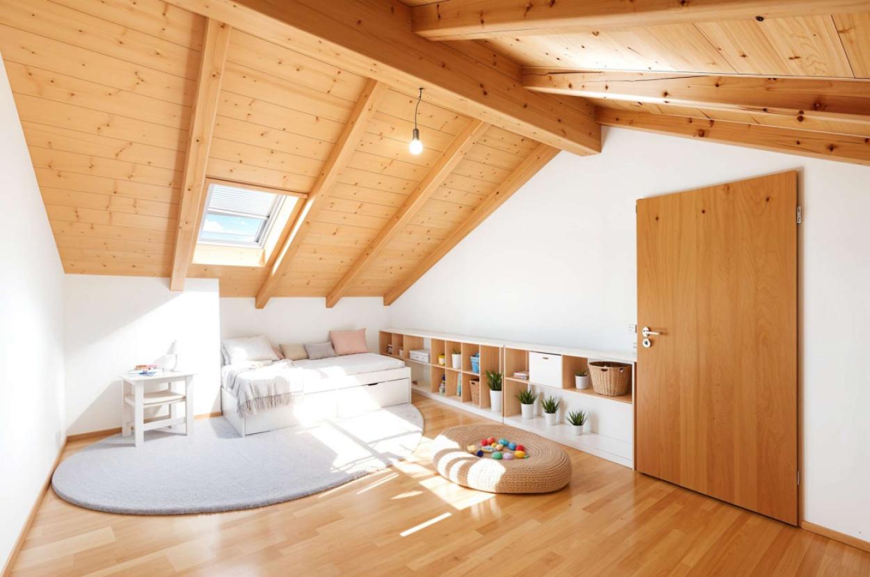 Kinder-/Gästezimmer OG - Kinderzimmer, Skandinavisch - (KI generiert)