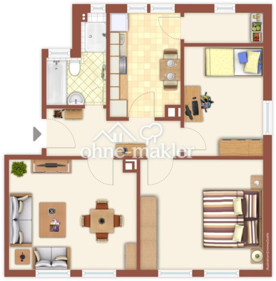 Wohnungsgrundriss Balkon fehlt