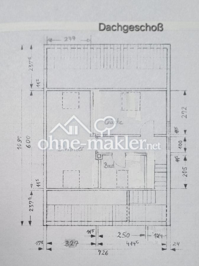 Grundriss nach Dachausbau.