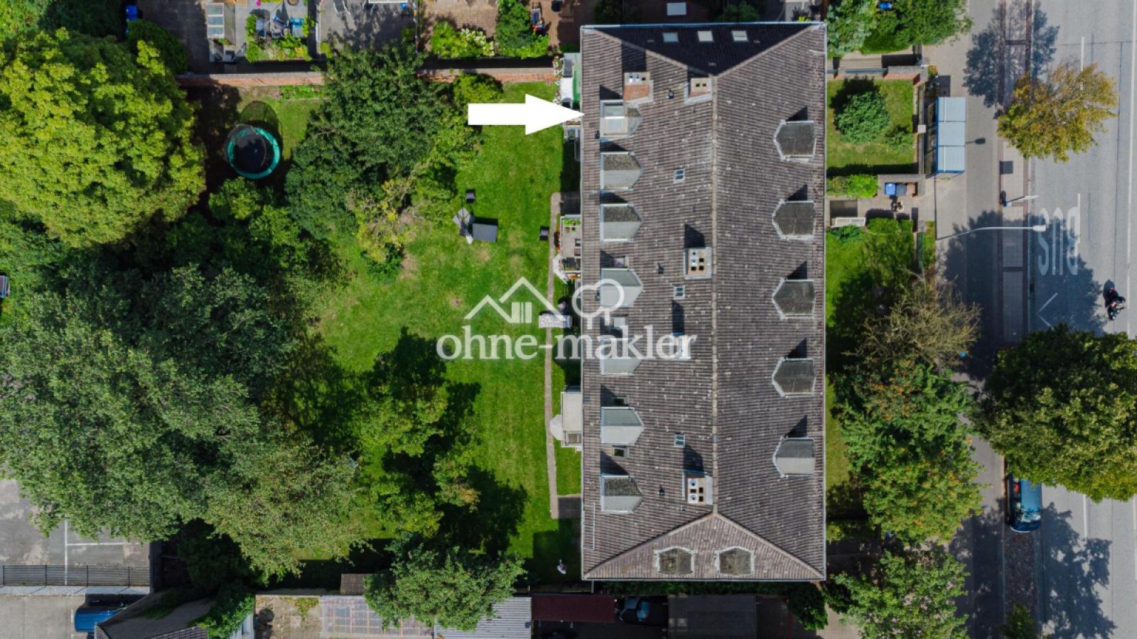 Luftbild mit Markierung