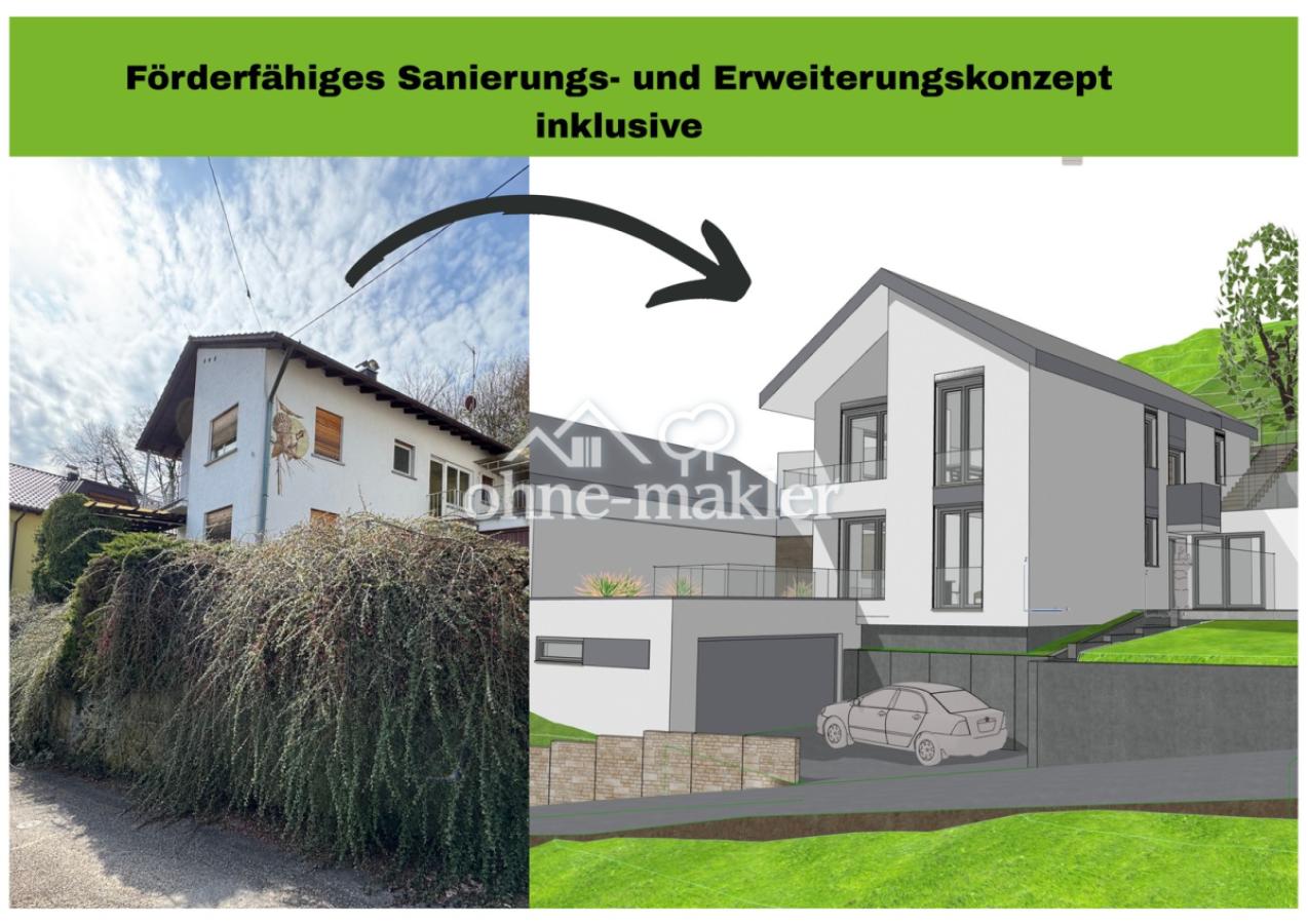 Bestandshaus und Erweiterungen