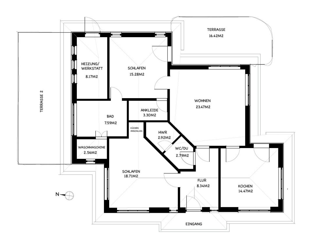 Bungalow nicht maßstäblich