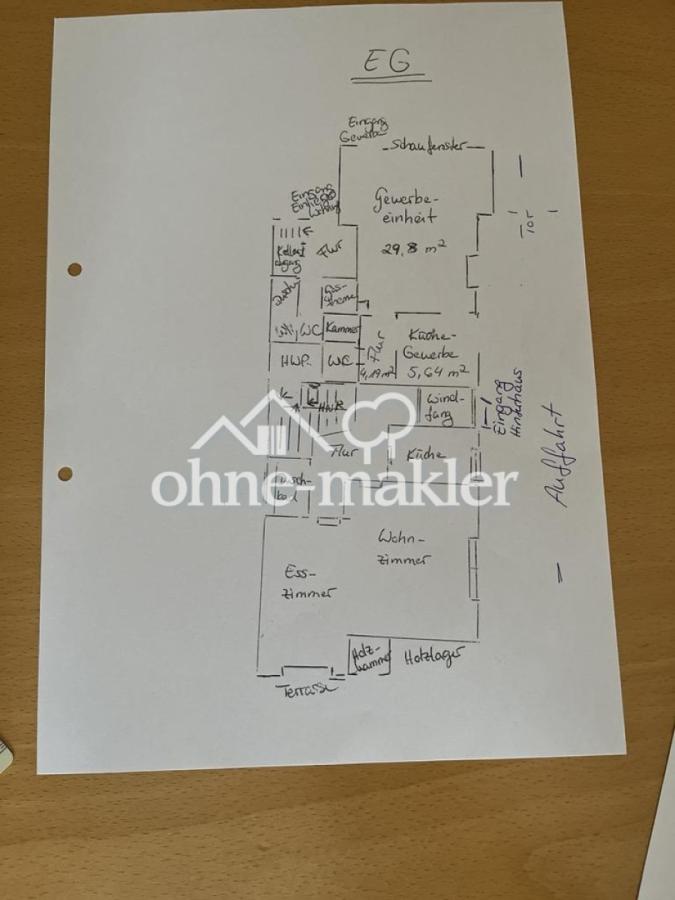 Grundriss EG gezeichnet