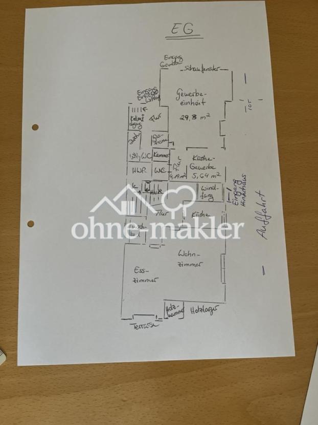 Grundriss EG gezeichnet