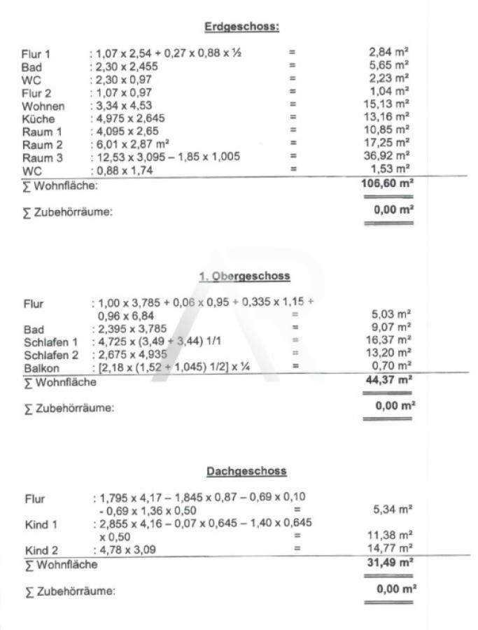 Wohnflächenberechnung