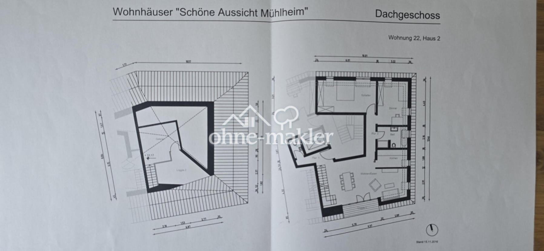 Bemaßung Wohnung Nr. 22