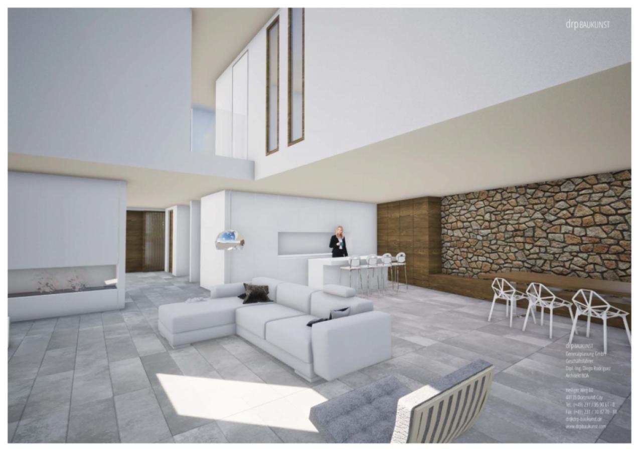 Perspektive offener Wohnbereich EG