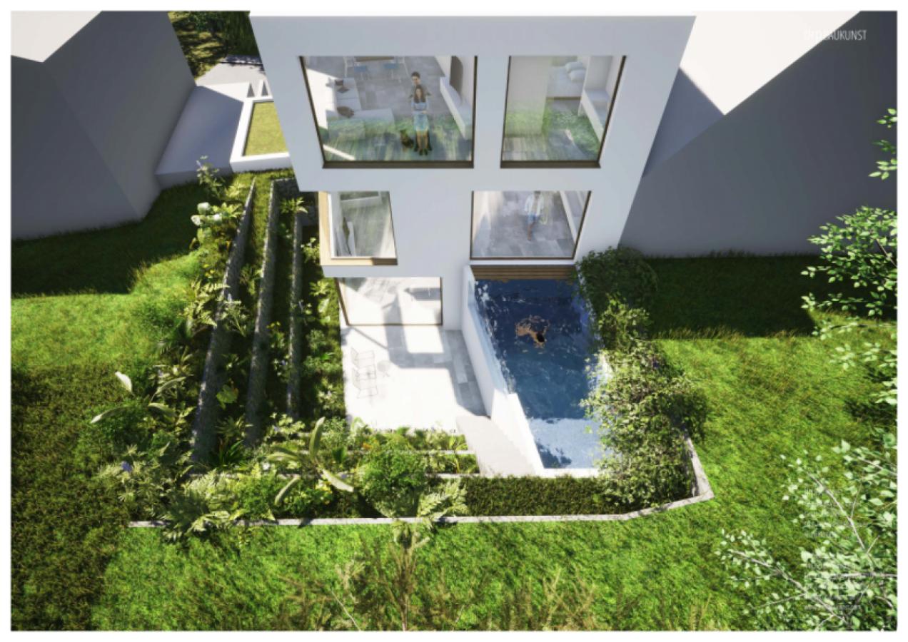 Perspektive Aufsicht Gartenteil