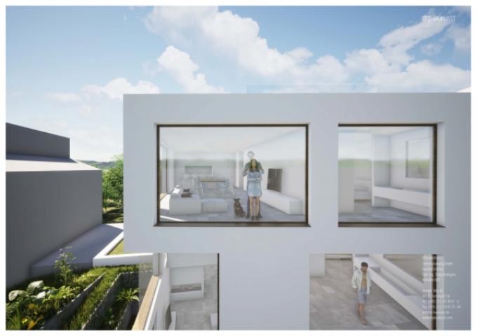 Perspektive Blick in die rückwärtigen Fenster