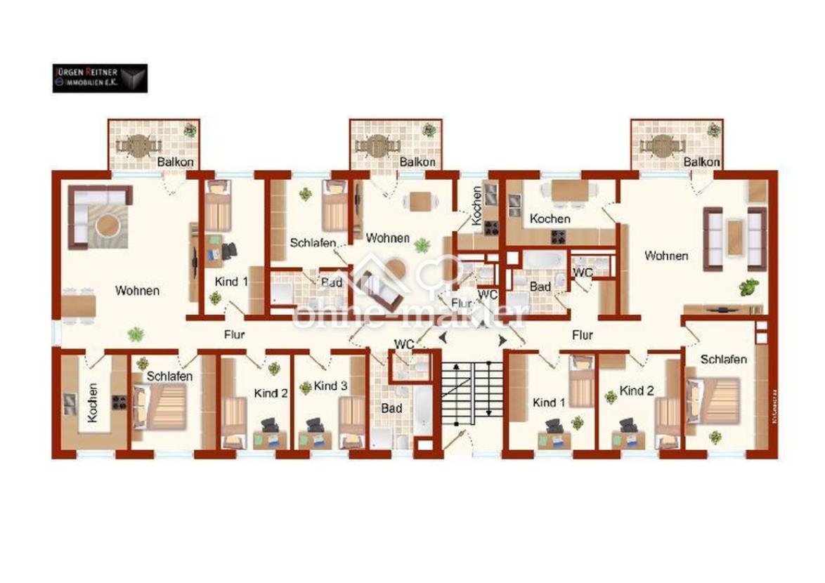 Geschosse EG bis 2.OG