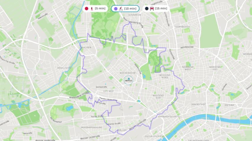10 Min. mit dem Fahrrad