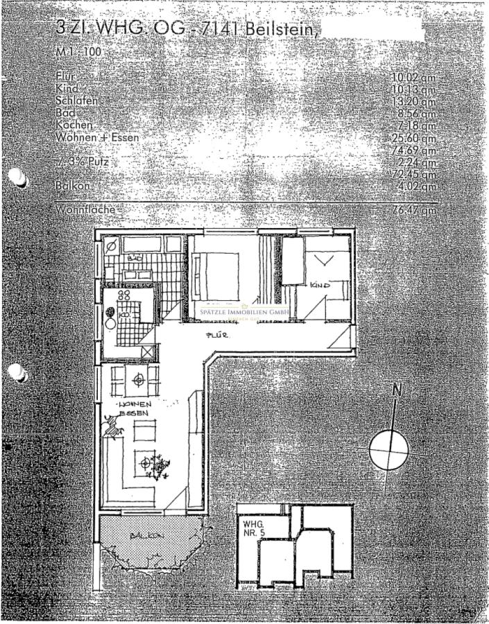 Grundriss und Wohnflächenberechnung