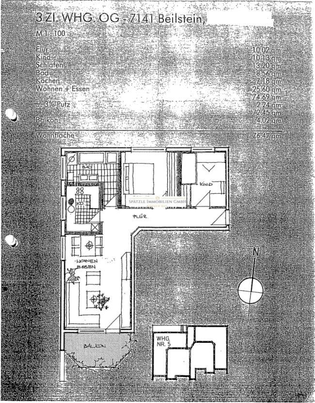 Grundriss und Wohnflächenberechnung
